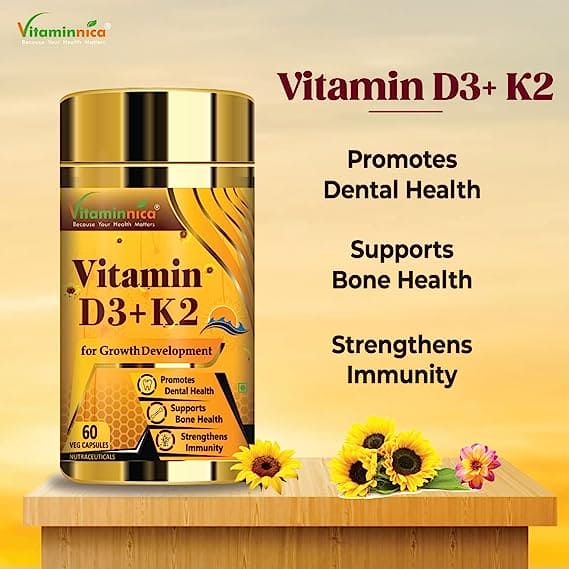 Biotin + D3K2 Combo: Bone Health and Vitamin D Absorption - 120 Capsules - vitaminnicahealthcare