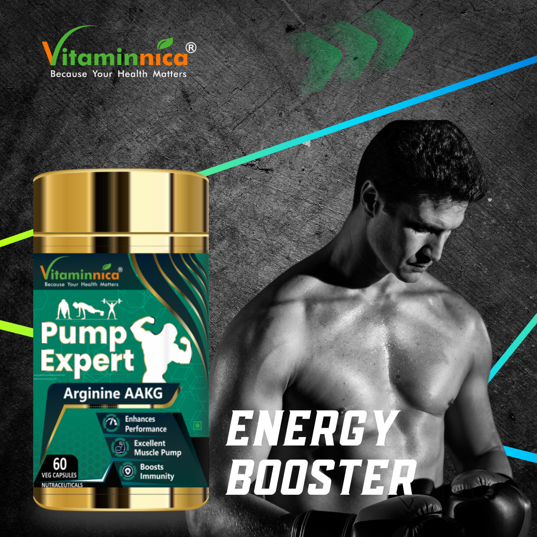 Pump Expert Combo 120 capsules - Buy 1 Get 1 Free | Arginine AAKG | POWER & PUMP - Vitaminnica Healthcare