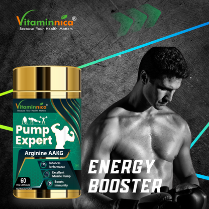 Pump Expert Combo 120 capsules - Buy 1 Get 1 Free | Arginine AAKG | POWER & PUMP - Vitaminnica Healthcare