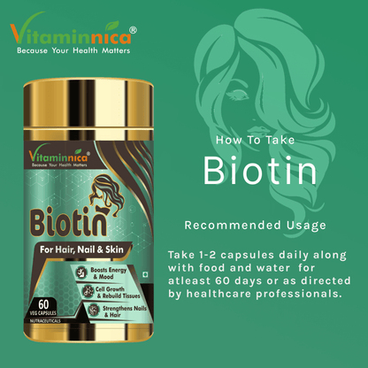 Vitaminnica Combo Pack for Women- Biotin for Hair, Nails, Skin- 60 Capsules with Multi Vita Women for Overall Health & Immunity- 60 Tablets - vitaminnicahealthcare