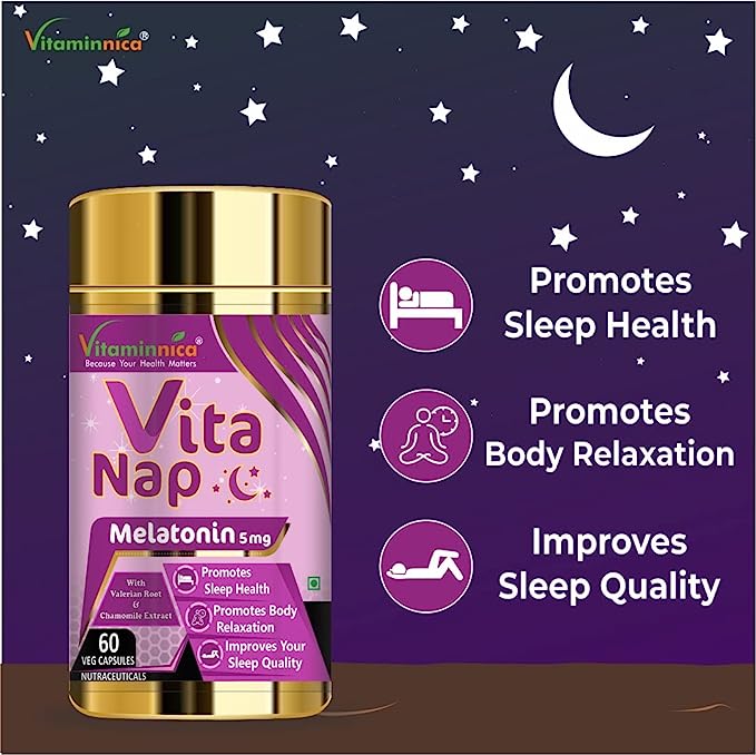 Omega 3 + Vita Nap (Melatonin) Combo: Sleep Support and Overall Wellness - 120 Capsules - vitaminnicahealthcare