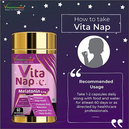 Black Garlic + Vita Nap (Melatonin) Combo: Sleep Support and Relaxation - 120 Capsules - vitaminnicahealthcare