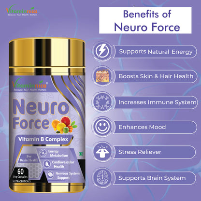 Biotin + Neuro Force Combo: Cognitive Function and Mental Focus - 120 Capsules - vitaminnicahealthcare