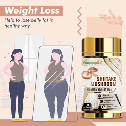 Vitaminnica Shiitake Mushroom- 60 Capsules - Vitaminnica Healthcare