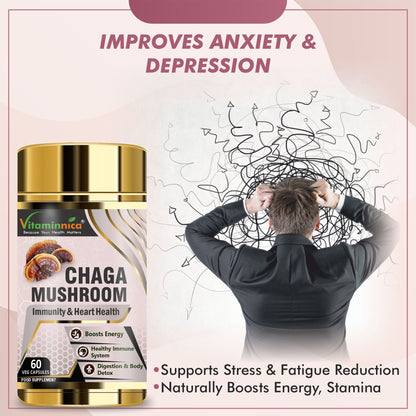 Vitaminnica Chaga Mushroom- 60 Capsules - Vitaminnica Healthcare