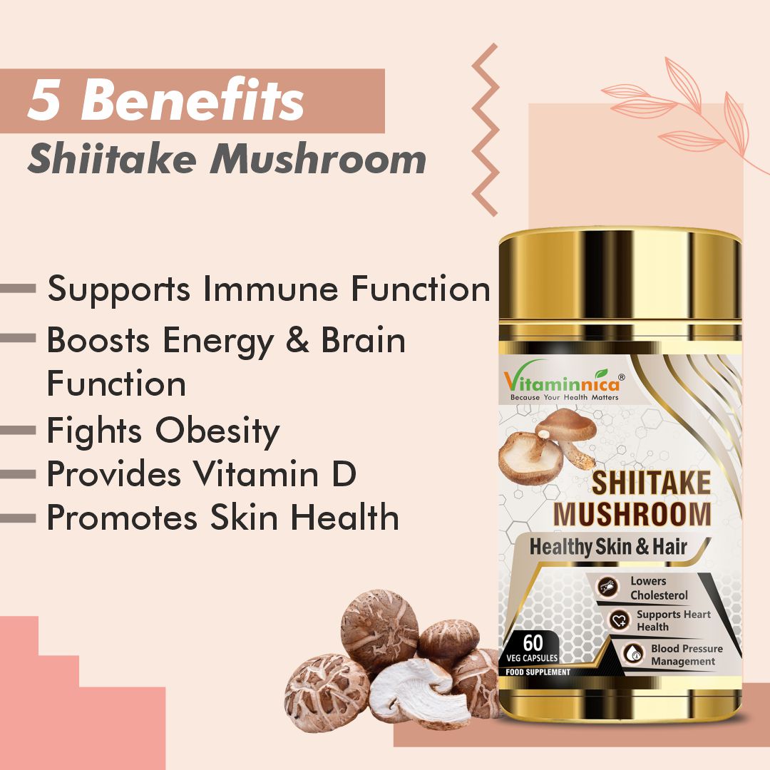 Vitaminnica Shiitake Mushroom- 60 Capsules - Vitaminnica Healthcare