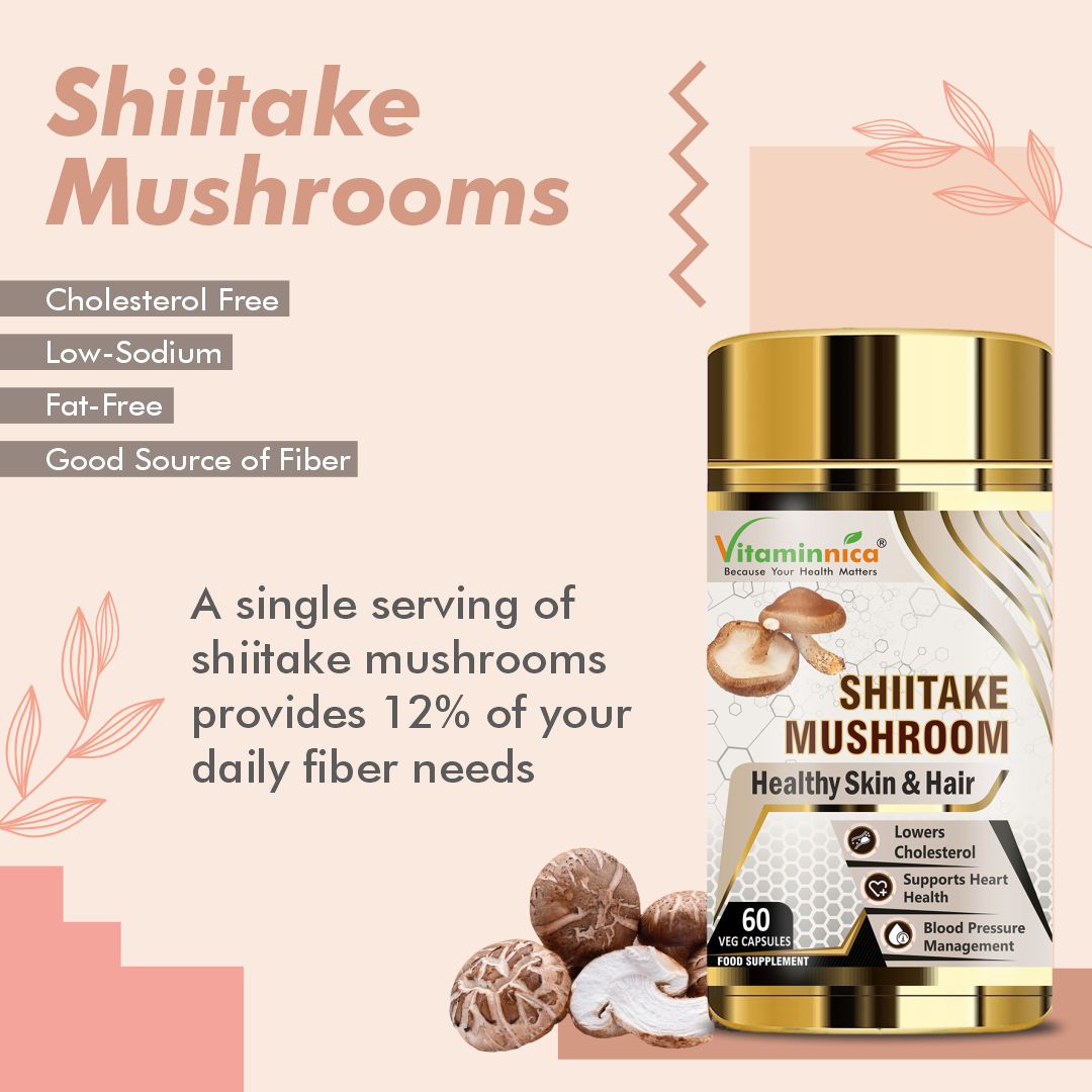 Vitaminnica Shiitake Mushroom- 60 Capsules - Vitaminnica Healthcare
