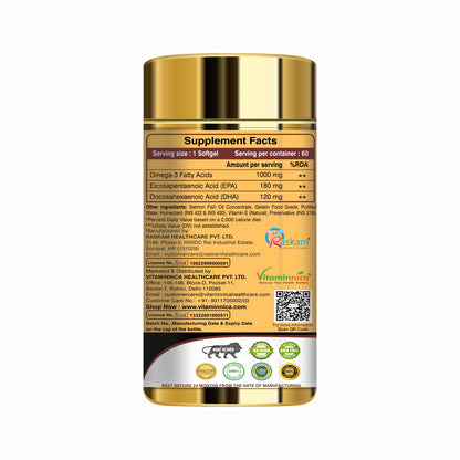 Vitaminnica Omega 3- 60 Softgels - vitaminnicahealthcare