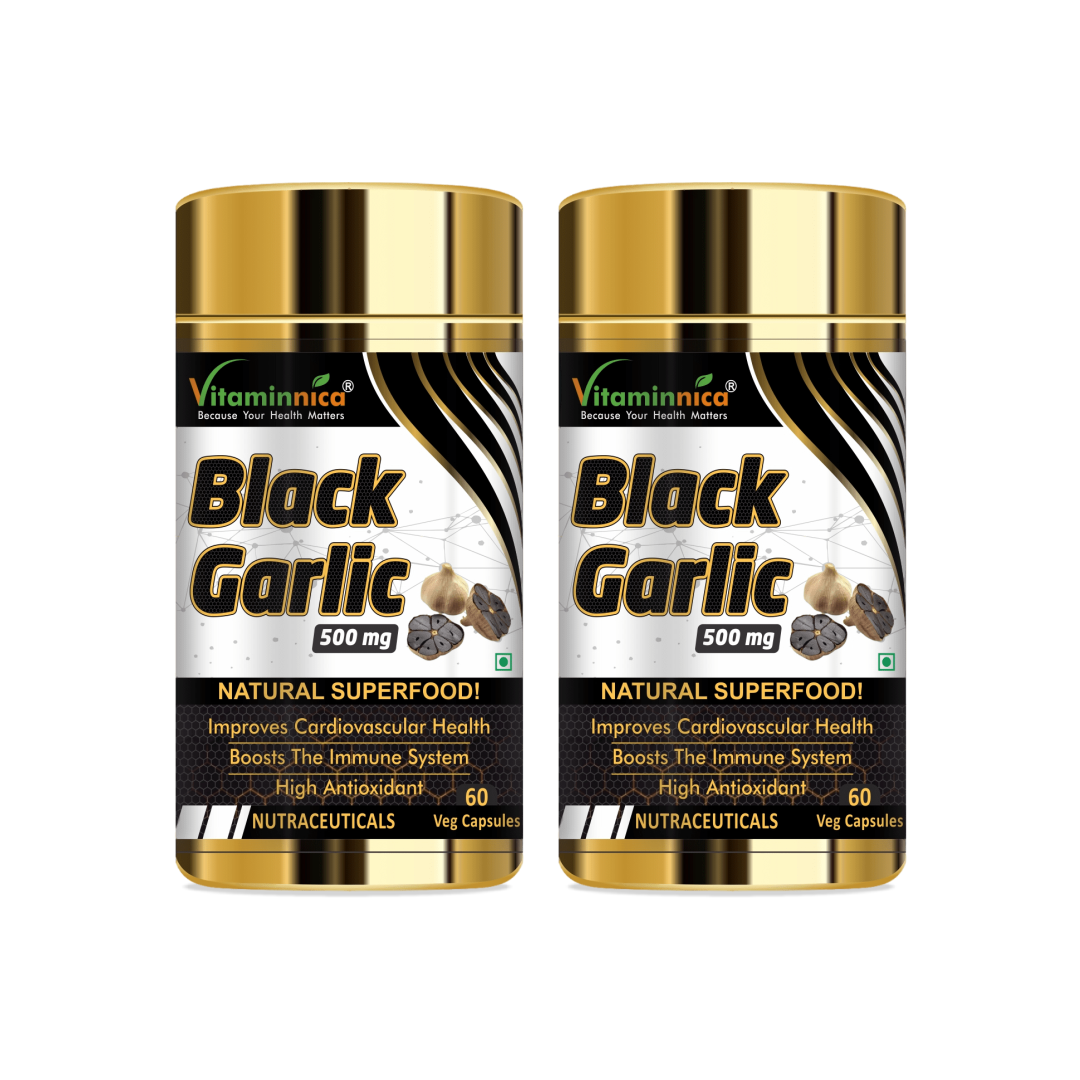 Vitaminnica Black Garlic - Better Immunity, Memory & Heart Health -60 Capsules - vitaminnicahealthcare