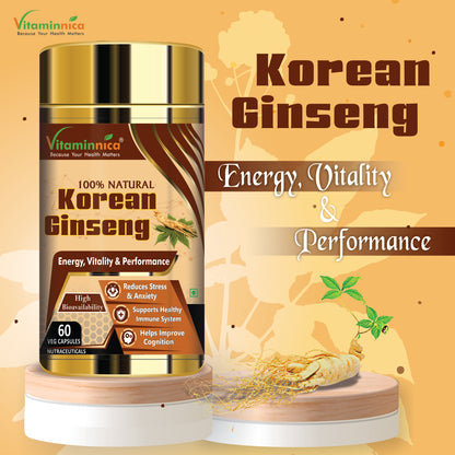 Vitaminnica Korean Ginseng-60 Capsules - vitaminnicahealthcare