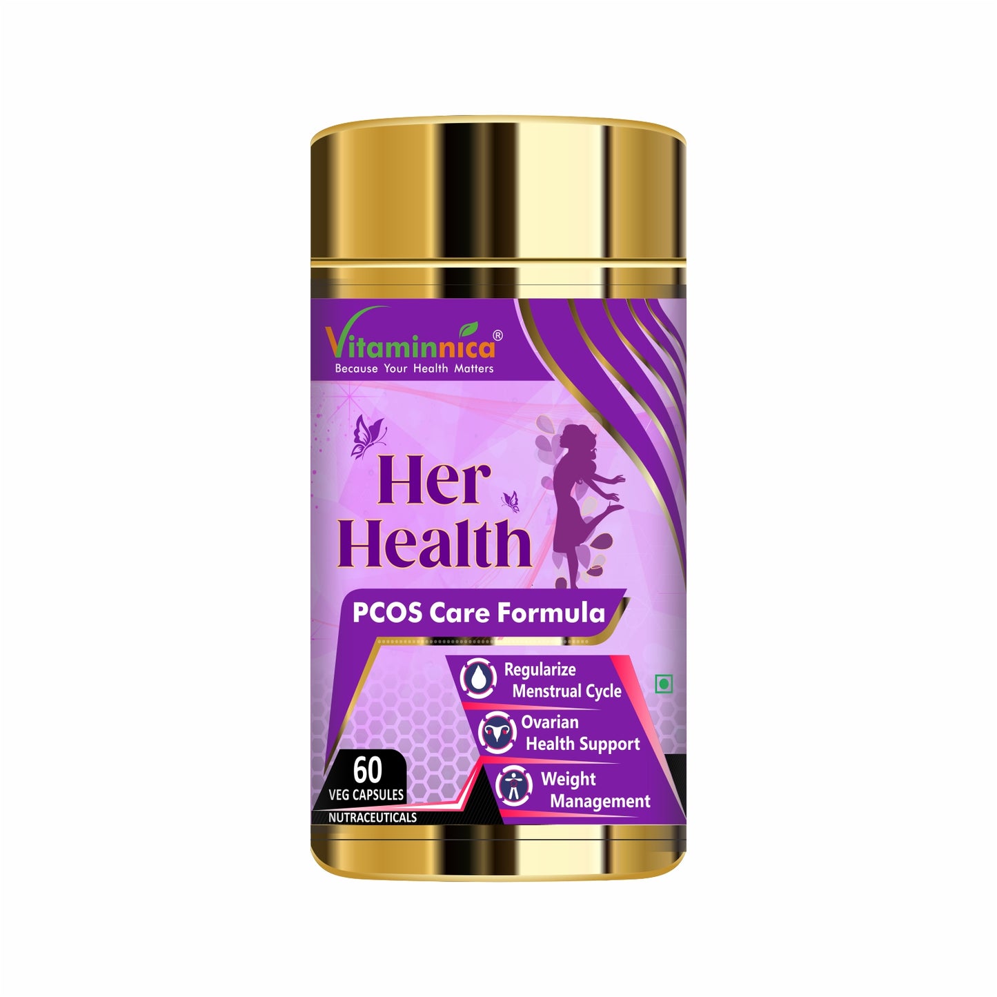 Vitaminnica Her Health PCOS Care- 60 Capsules - vitaminnicahealthcare