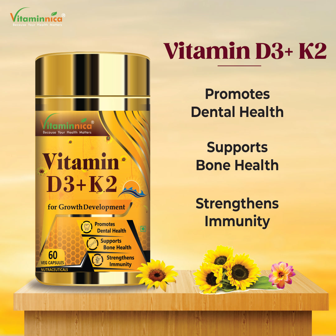 Vitaminnica Vitamin D3+K2- 60 Capsules - vitaminnicahealthcare
