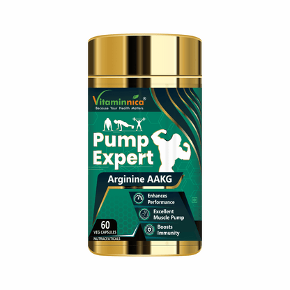 Vitaminnica PUMP EXPERT Arginine AAKG- 60 Capsules - vitaminnicahealthcare