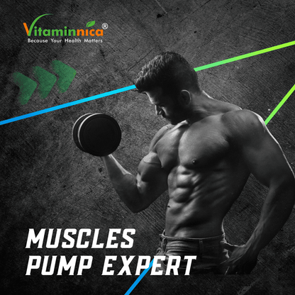 Vitaminnica PUMP EXPERT Arginine AAKG- 60 Capsules - vitaminnicahealthcare