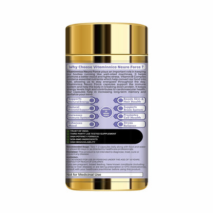 Vitaminnica Neuro Force Natural Brain Booster-60 Capsules - vitaminnicahealthcare