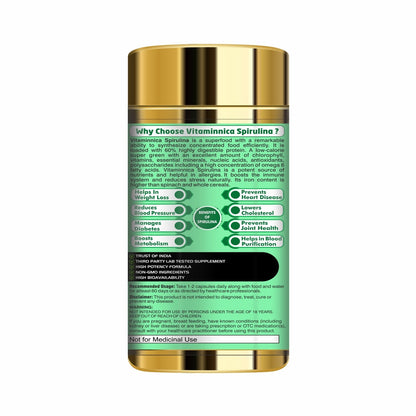 Vitaminnica Spirulina Super Green Foods-60 Capsules - vitaminnicahealthcare