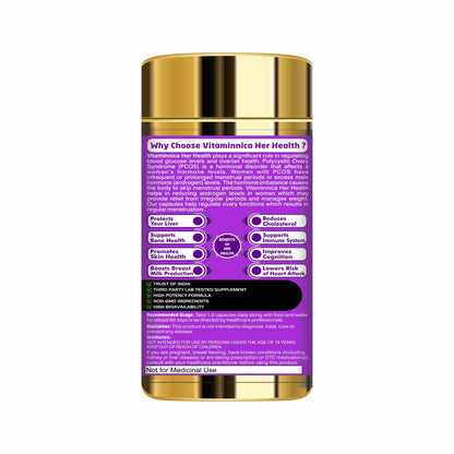 Vitaminnica Her Health PCOS Care- 60 Capsules - vitaminnicahealthcare