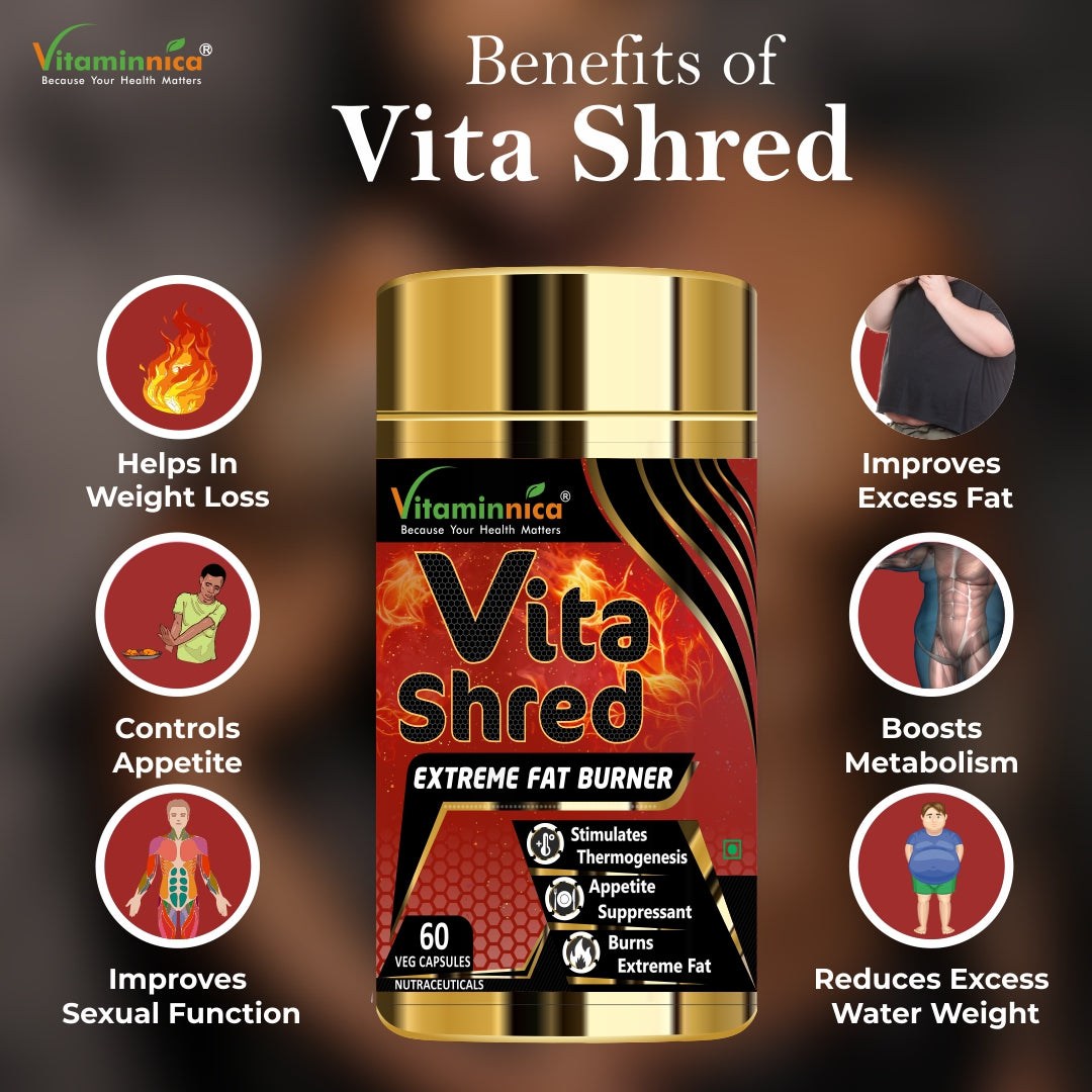 Vitaminnica VITA SHRED Extreme Fat Burner- 60 Capsules - vitaminnicahealthcare