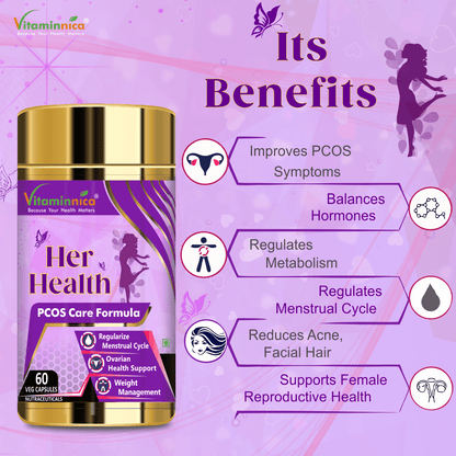 Vitaminnica Her Health PCOS Care- 60 Capsules - vitaminnicahealthcare