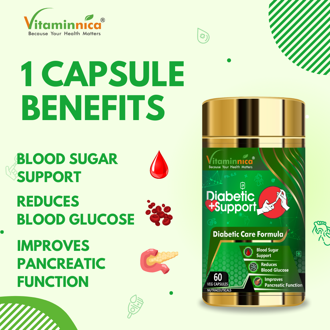 Vitaminnica Diabetic Support- 60 Capsules - vitaminnicahealthcare