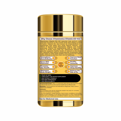 Vitaminnica Vitamin D3+K2- 60 Capsules - vitaminnicahealthcare