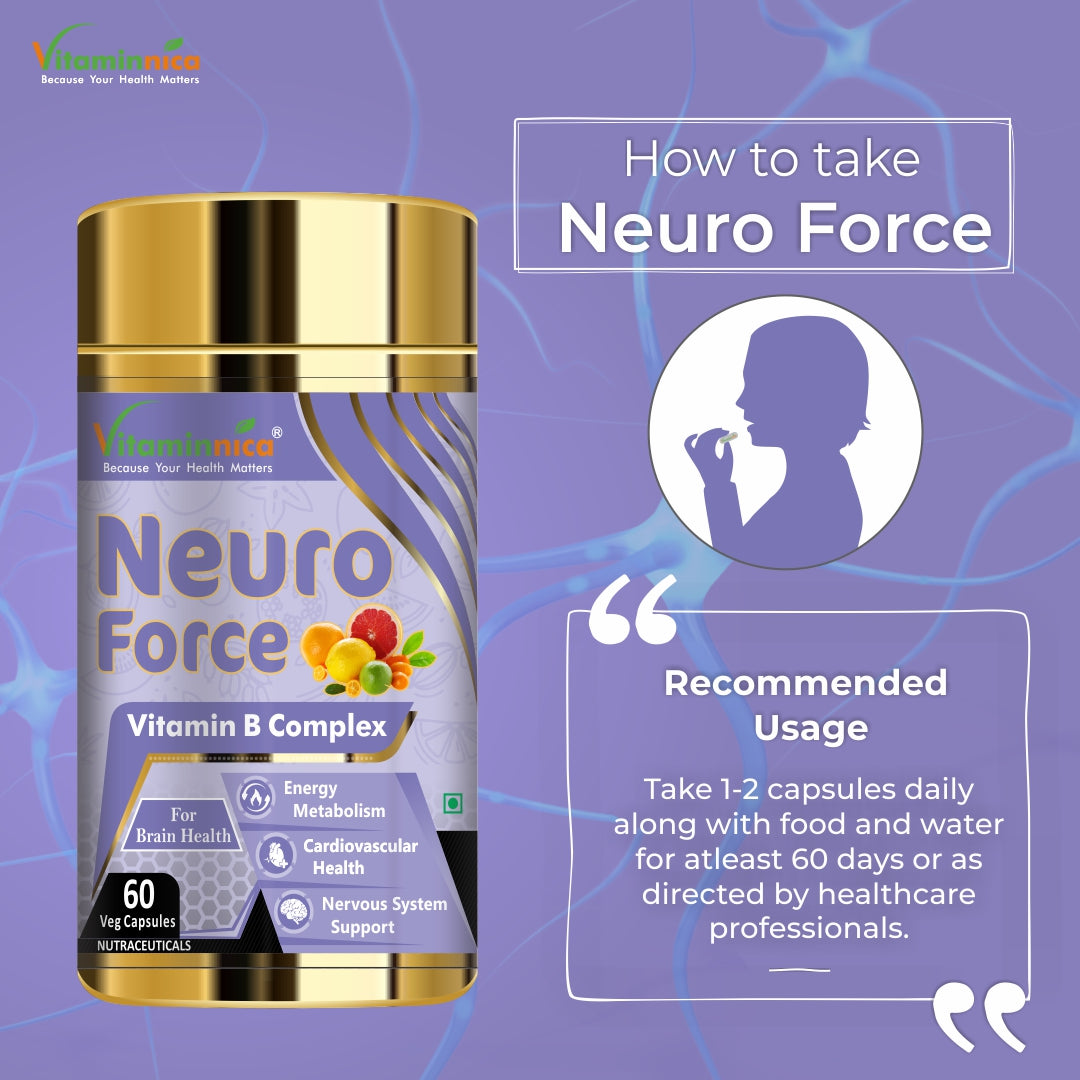 Vitaminnica Neuro Force Natural Brain Booster-60 Capsules - vitaminnicahealthcare