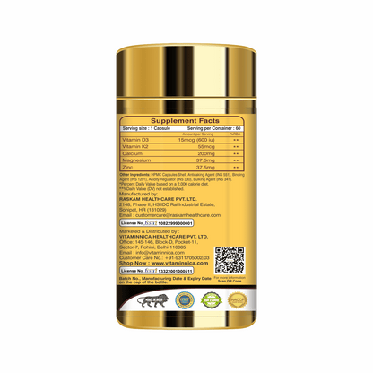 Vitaminnica Vitamin D3+K2- 60 Capsules - vitaminnicahealthcare