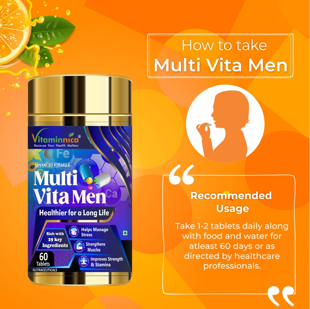 Vitaminnica Multi Vita Men (Multivitamins)- 60 Tablets - vitaminnicahealthcare