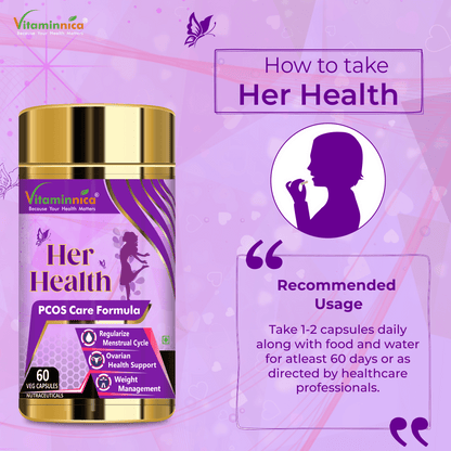 Vitaminnica Her Health PCOS Care- 60 Capsules - vitaminnicahealthcare