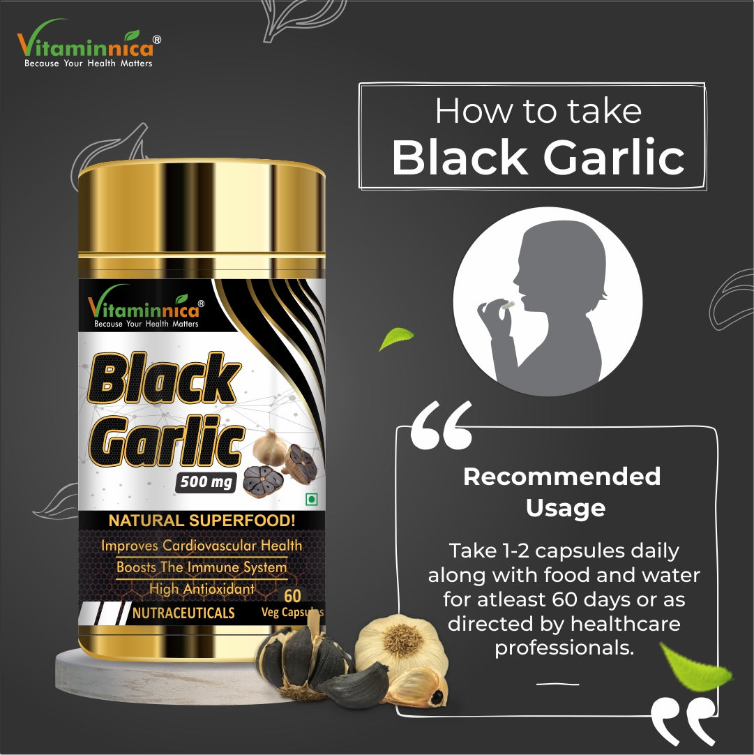 Vitaminnica Black Garlic -60 Capsules - vitaminnicahealthcare