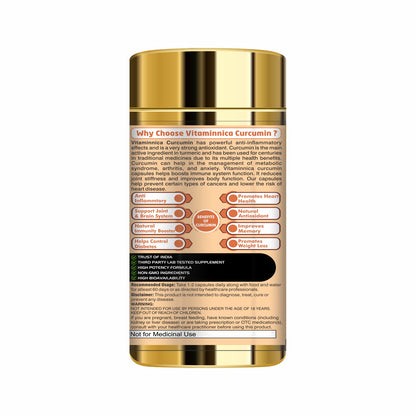 Vitaminnica Curcumin- 60 Capsules - vitaminnicahealthcare