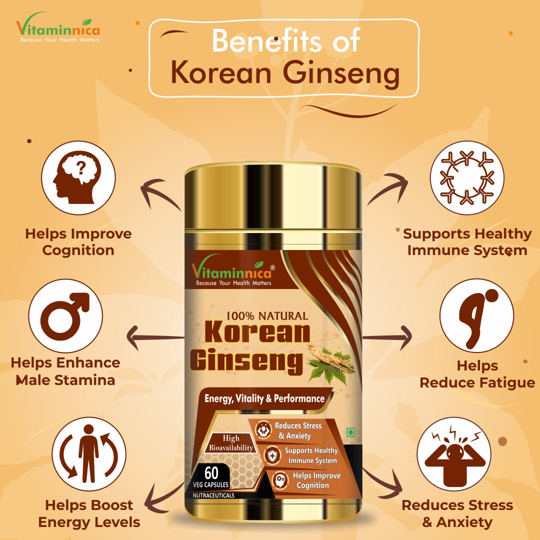 Vitaminnica Korean Ginseng-60 Capsules - vitaminnicahealthcare