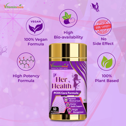 Vitaminnica Her Health PCOS Care- 60 Capsules - vitaminnicahealthcare