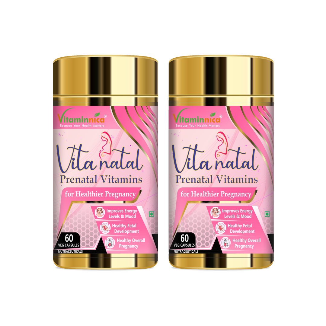 Vitaminnica Vita Natal Prenatal for Pregnancy | Support for Mom & Baby 60 Veg Capsules - vitaminnicahealthcare
