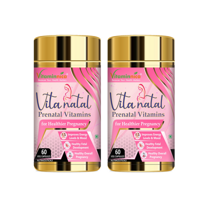 Vitaminnica Vita Natal Prenatal for Pregnancy | Support for Mom & Baby 60 Veg Capsules - vitaminnicahealthcare