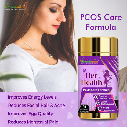 Vitaminnica Her Health PCOS Care- 60 Capsules - vitaminnicahealthcare