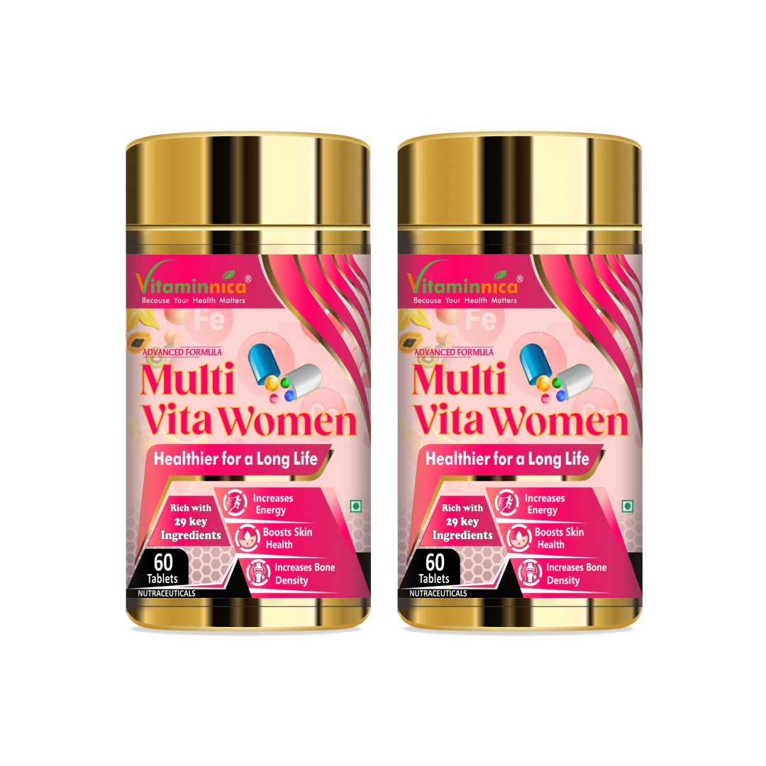 Multi Vita (Multivitamins) - Women and Bone Improves Energy level, Better Skin Density- 60 Tablets - vitaminnicahealthcare