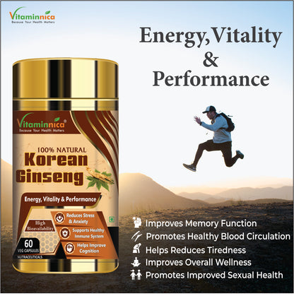 Vitaminnica Korean Ginseng-60 Capsules - vitaminnicahealthcare