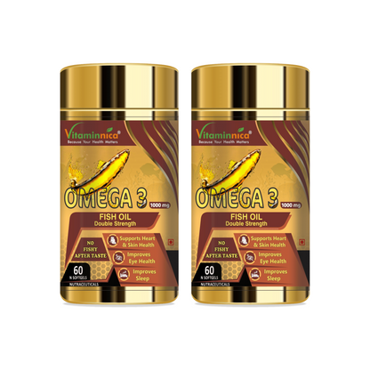 Vitaminnica Omega 3 - Better Heart. Skin, Eye Health & Improves Sleep Cycle- 60 Softgels - vitaminnicahealthcare